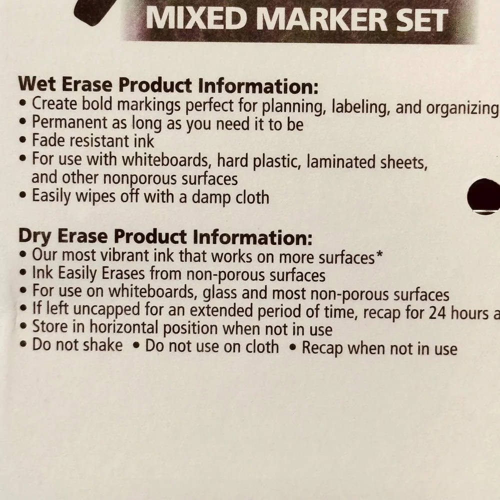 Expo Mixed Marker Set 4ct Wet Erase & Dry Erase Fine Tip Green 3 Packs 2220183